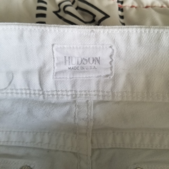 Hudson Ginny Crop Straight Cuffed White Jeans 24 - Picture 9 of 12